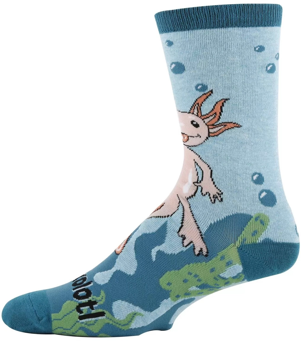 OOOH YEAH Brand Men’s AXOLOTL Socks Says 'RELAXOLOTL' - Novelty Socks And Slippers