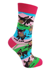 ASSES Ladies Donkey Socks Dumb, Kick, Bad, Wise Etc… Fabdaz Brand