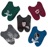 UNIVERSAL MONSTERS Ladies 5 Pair Of No Show Socks The Bride Of Frankenstein, Dracula - Novelty Socks And Slippers