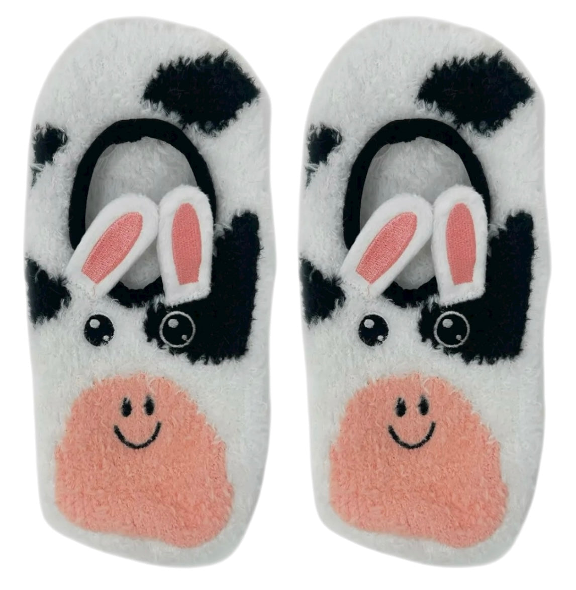 CUTE COW Ladies Non Slip Fuzzy Slippers Oooh Yeah Brand - Novelty Socks And Slippers