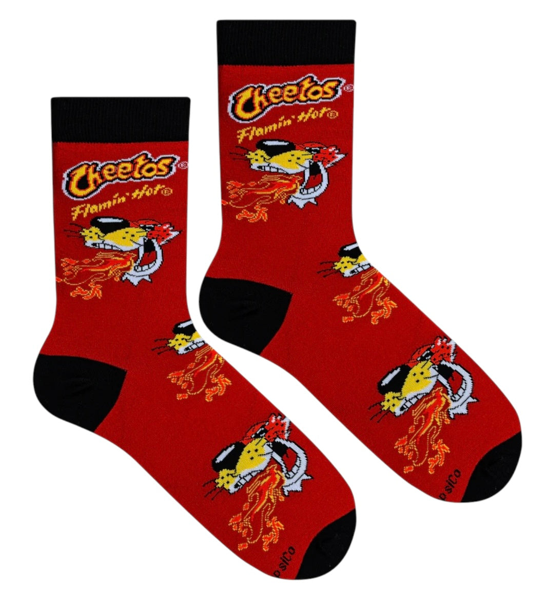 CHEETOS FLAMIN’ HOT Unisex Socks With CHESTER CHEETAH Cool Socks Brand - Novelty Socks And Slippers