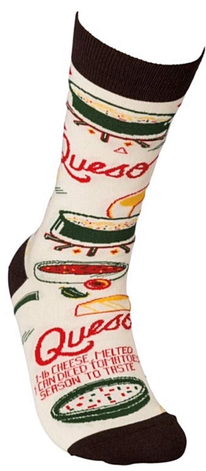 PRIMITIVES BY KATHY Unisex QUESO RECIPE Socks - Novelty Socks for Less