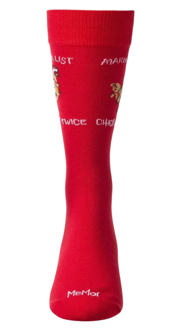 MAKING A LIST CHICKEN IT TWICE Men’s CHRISTMAS CHICKEN Socks MeMoi Brand - Novelty Socks And Slippers