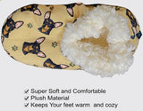 COMFIES BRAND Ladies CHIHUAHUA DOG (BLACK) Non-Skid Slippers - Novelty Socks for Less