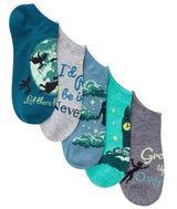 DISNEY PETER PAN & WENDY Ladies 5 Pair Of No Show Socks 'LET THERE BE FLIGHT' - Novelty Socks And Slippers