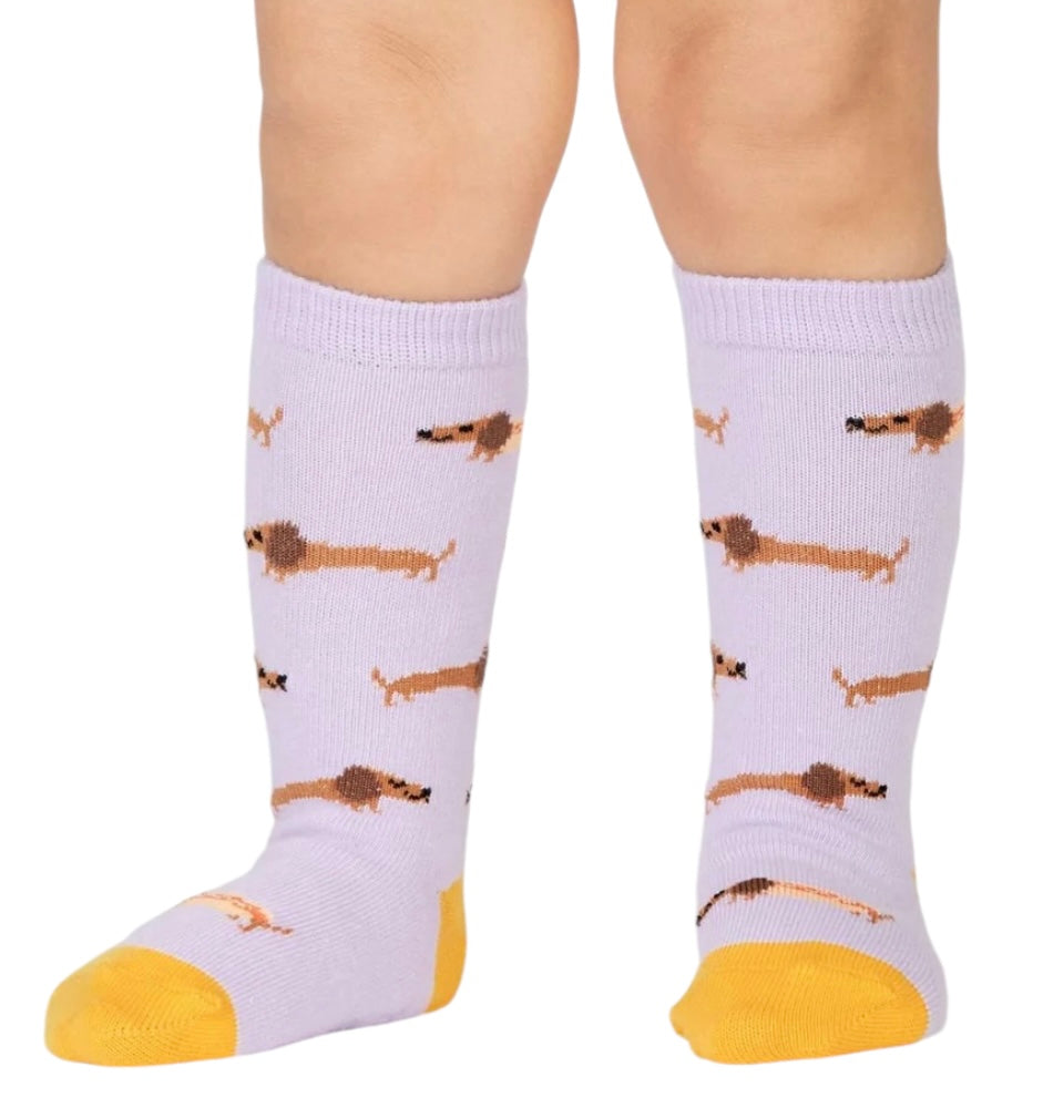 SOCK IT TO ME BRAND TODDLER GIRLS DACHSHUND KNEE HIGH NON SLIP GRIP SOCKS - Novelty Socks And Slippers