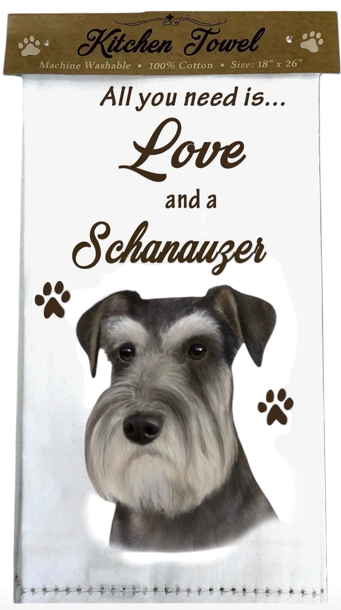ALL YOU NEED IS LOVE & A DOG Kitchen Tea Towel By E&S Pets (Choose Breed)