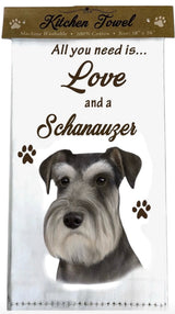ALL YOU NEED IS LOVE & A DOG Kitchen Tea Towel By E&S Pets (Choose Breed)