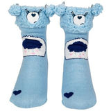 CARE BEARS LADIES GRUMPY BLUE BEAR SHERPA LINED GRIPPER BOTTOM SLIPPER SOCKS - Novelty Socks And Slippers
