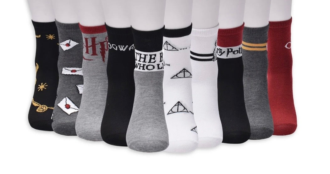 HARRY POTTER Ladies 10 Pair Of Shortie Crew Socks - Novelty Socks And Slippers