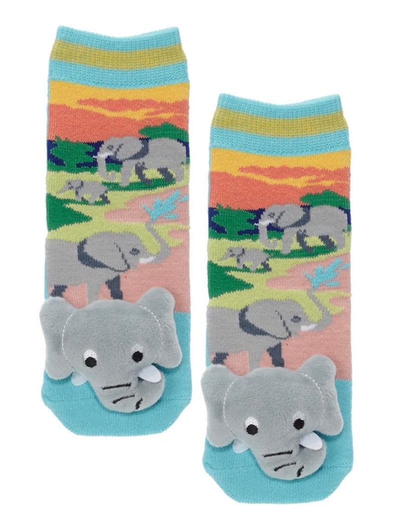 ELEPHANT Unisex Toddler Gripper Bottom Socks MESSY MOOSE Brand - Novelty Socks And Slippers