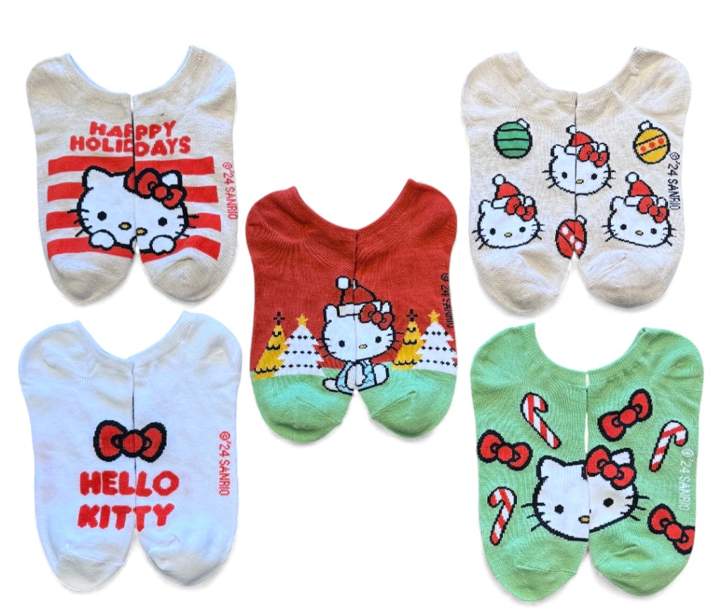 HELLO KITTY Ladies Christmas 5 Pair Of No Show Socks My Melody - Novelty Socks And Slippers