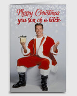 ARNOLD SCHWARZENEGGER Christmas Greeting Card ‘MERRY CHRISTMAS YOU SON OF A BITCH’ - Novelty Socks And Slippers
