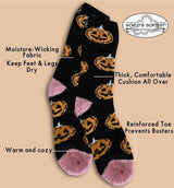 GIANT PUMPKINS Ladies Soft Cozy Halloween Socks WORLD’S SOFTEST SOCKS Brand - Novelty Socks And Slippers