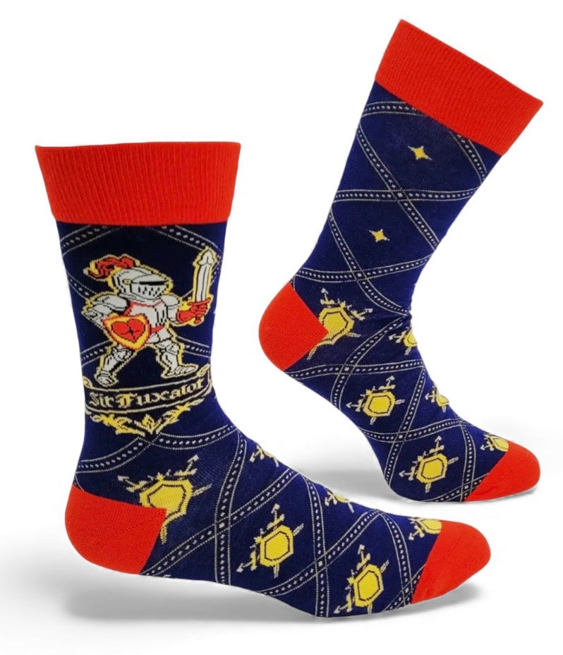 SIR FUXALOT Men’s Knight Socks Fabdaz Brand (SIR FUCKS A LOT) - Novelty Socks And Slippers