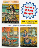 KITCHEN RETRO WIFE Set Of 3 Swedish Dishcloths ‘OH, You’re Hungry? That Sounds Like A You Problem, Sweetheart’