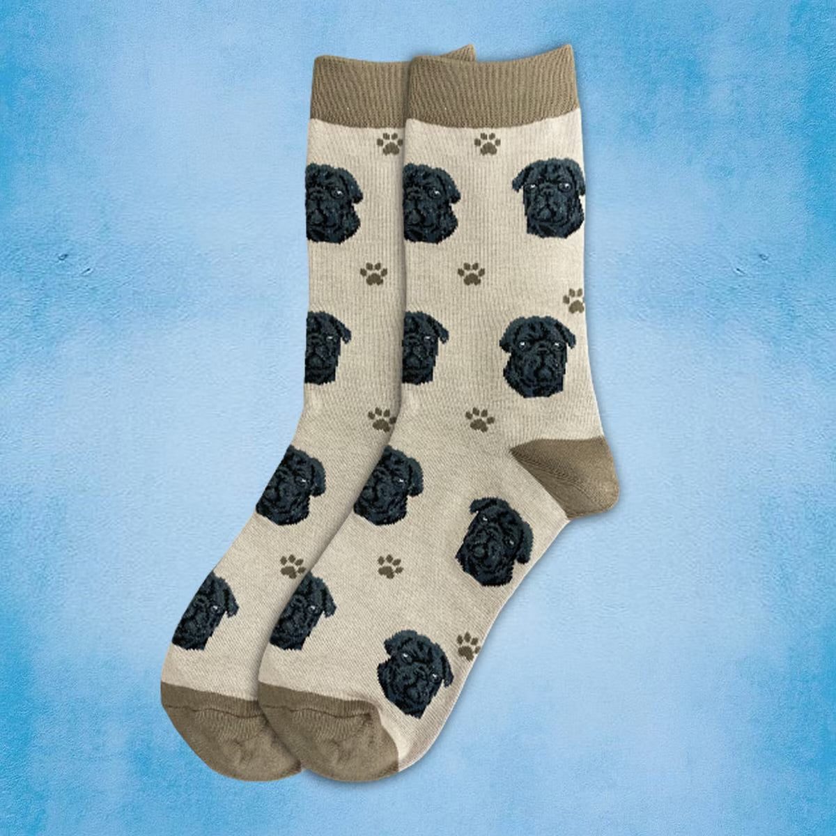 BLACK PUG Dog Adult Unisex Socks By E&S Pets Choose Style