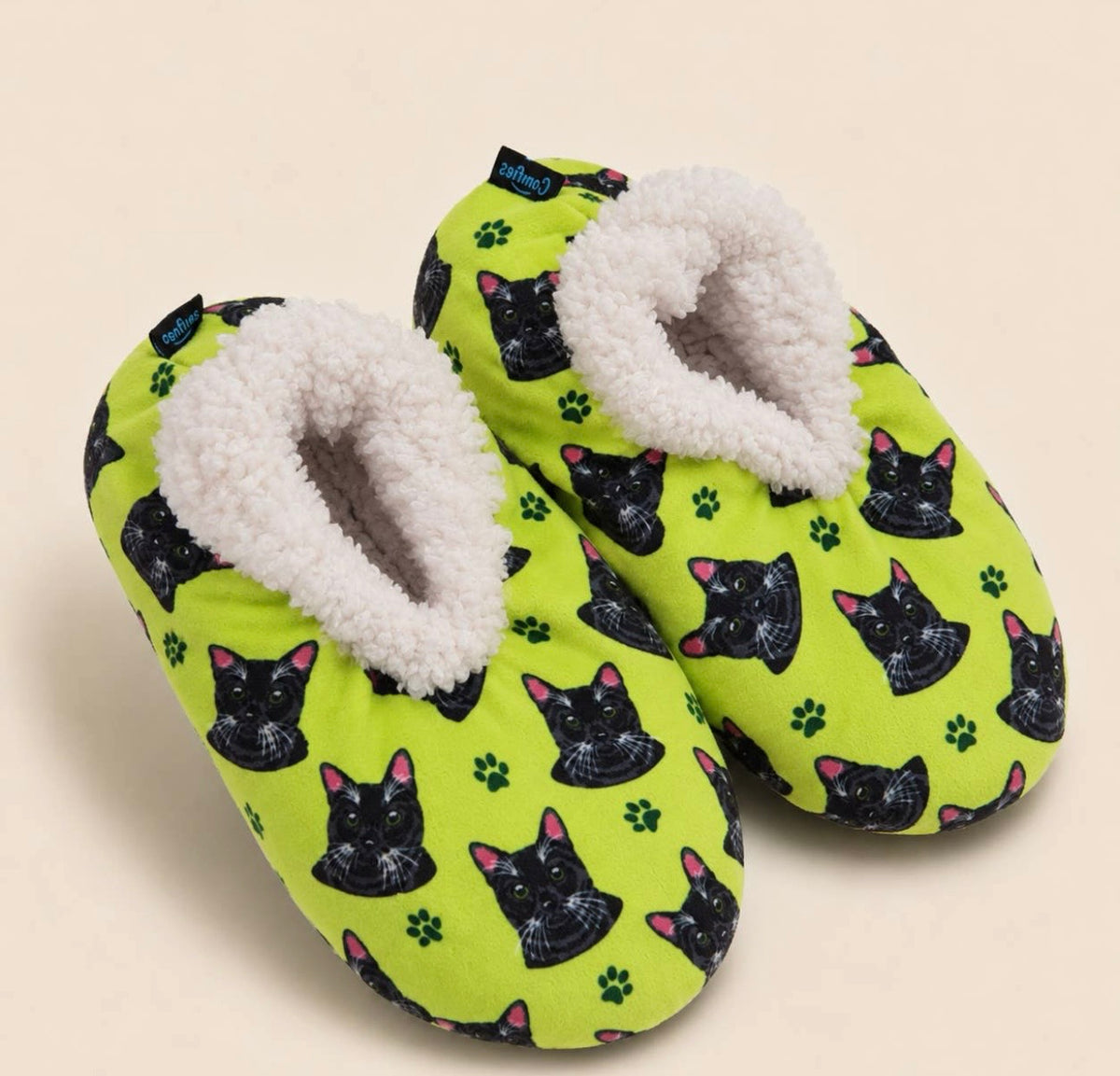 BLACK CAT Ladies Non-Slip Slippers COMFIES BRAND By E&S Pets