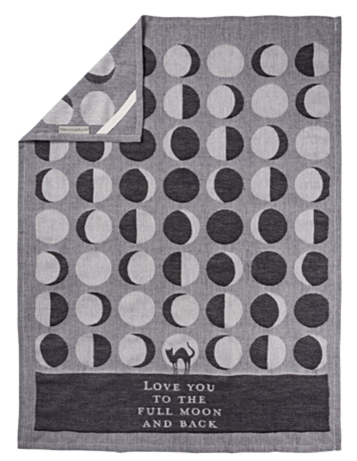 PRIMITIVES BY KATHY FULL MOON Kitchen Tea Towel ‘LOVE YOU TO THE FULL MOON & BACK’ - Novelty Socks And Slippers