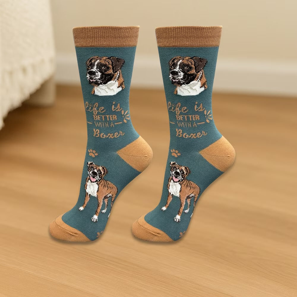 BOXER Dog Adult Unisex Socks By E&S Pets Choose Style