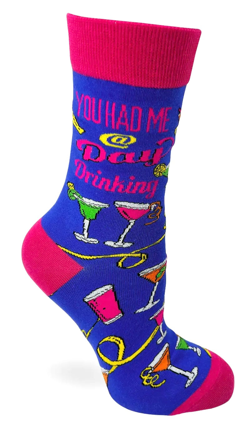FABDAZ BRAND LADIES ‘YOU HAD ME AT DAY DRINKING’ SOCKS - Novelty Socks And Slippers