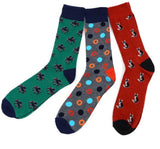 OCTOPUS, CATS, POLKA DOTS Men’s 3 Pair Of Socks PARQUET BRAND