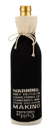 PRIMITIVES BY KATHY ALCOHOL BOTTLE SOCK ‘EXERCISE MAKES YOU LOOK BETTER NAKED BUT THEN AGAIN SO DOES WINE YOUR CHOICE’ - Novelty Socks And Slippers