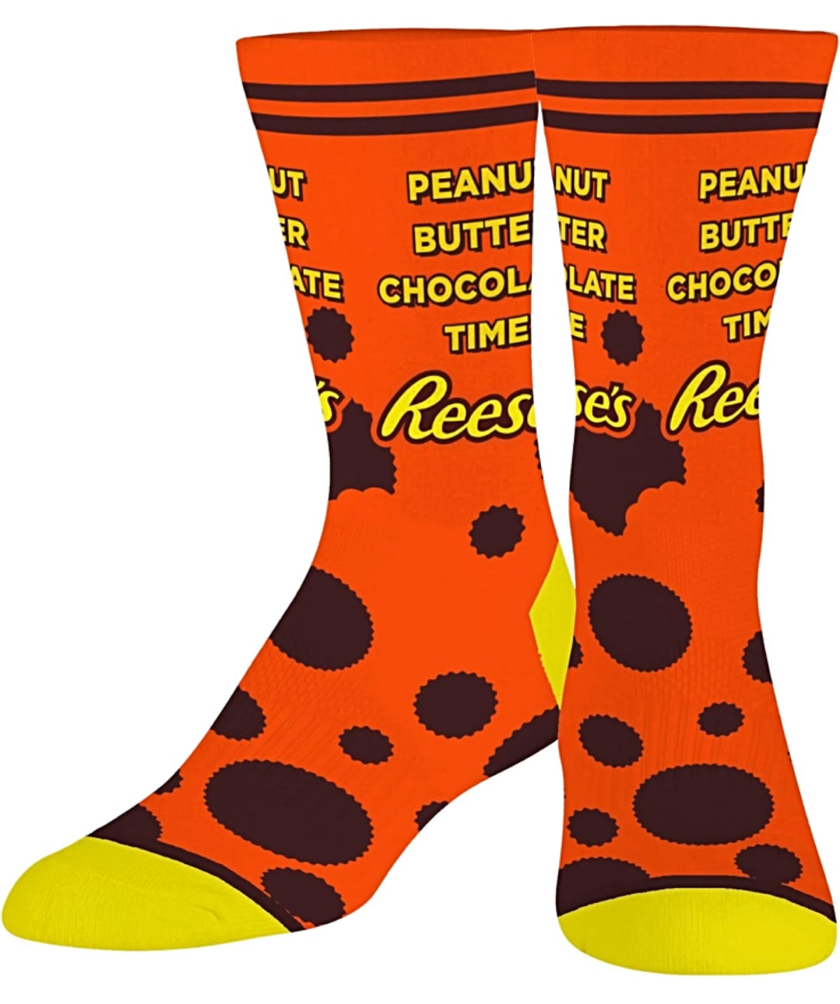 REESE’S PEANUT BUTTER CUPS Unisex Socks ‘PEANUT BUTTER CHOCOLATE TIME’ COOL SOCKS Brand - Novelty Socks for Less