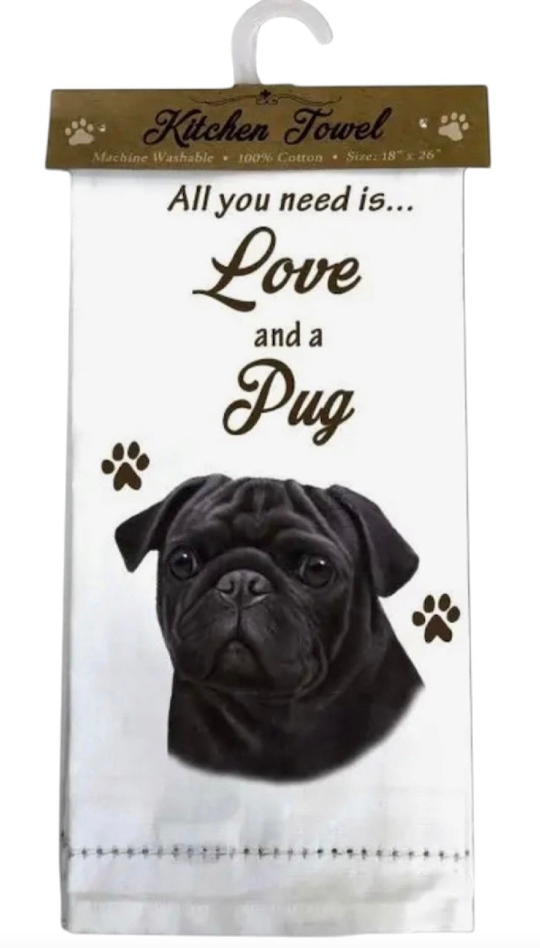 ALL YOU NEED IS LOVE & A DOG Kitchen Tea Towel By E&S Pets (Choose Breed)