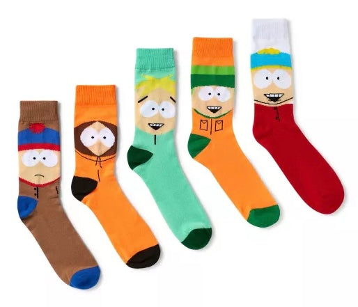 SOUTH PARK Men’s 5 Pair Of Socks STAN, KENNY, KYLE, ERIC & BUTTERS