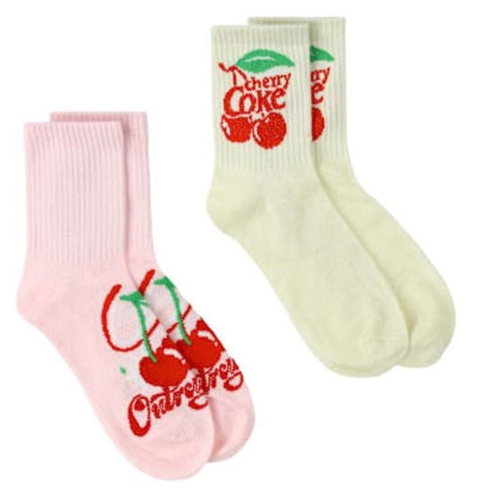CHERRY COCA-COLA Ladies 2 Pair Of Socks ‘Outrageous Cherry Coke’