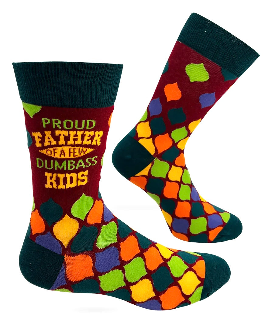 FABDAZ Brand Men’s PROUD FATHER OF A FEW DUMBASS KIDS Socks - Novelty Socks And Slippers