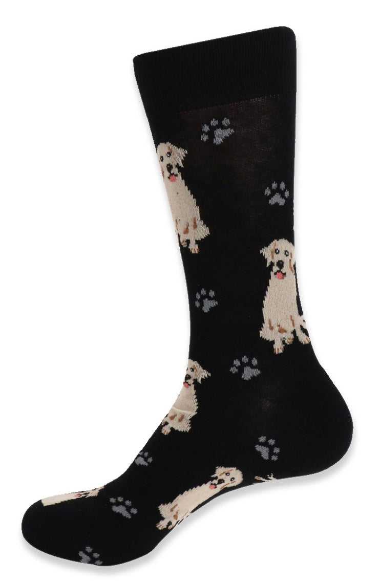 PARQUET BRAND MEN’S GOLDEN RETRIEVER DOG SOCKS (CHOOSE COLOR) - Novelty Socks And Slippers