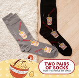 RAMEN NOODLE SOUP Men's 2 Pair Socks FOOZYS BRAND