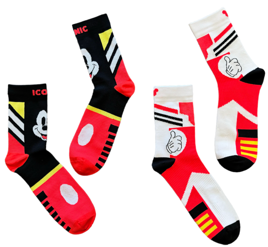 DISNEY Men’s MICKEY MOUSE 2 Pair Of Active Fit Socks Says ‘ICONIC’ - Novelty Socks And Slippers