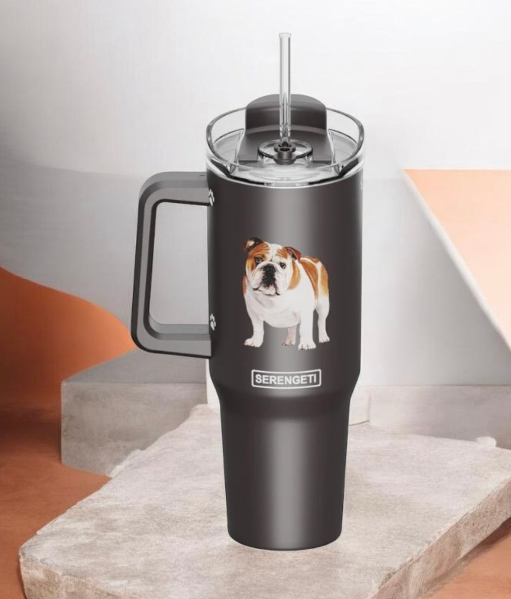 Dog & Cat Stainless Steel Ultimate 40 Oz. Tumbler Hot & Cold Travel Mug By E&S Pets (Choose Breed)