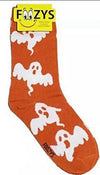 FOOZYS Brand Ladies HALLOWEEN GHOST Socks GHOSTS ALL OVER - Novelty Socks And Slippers