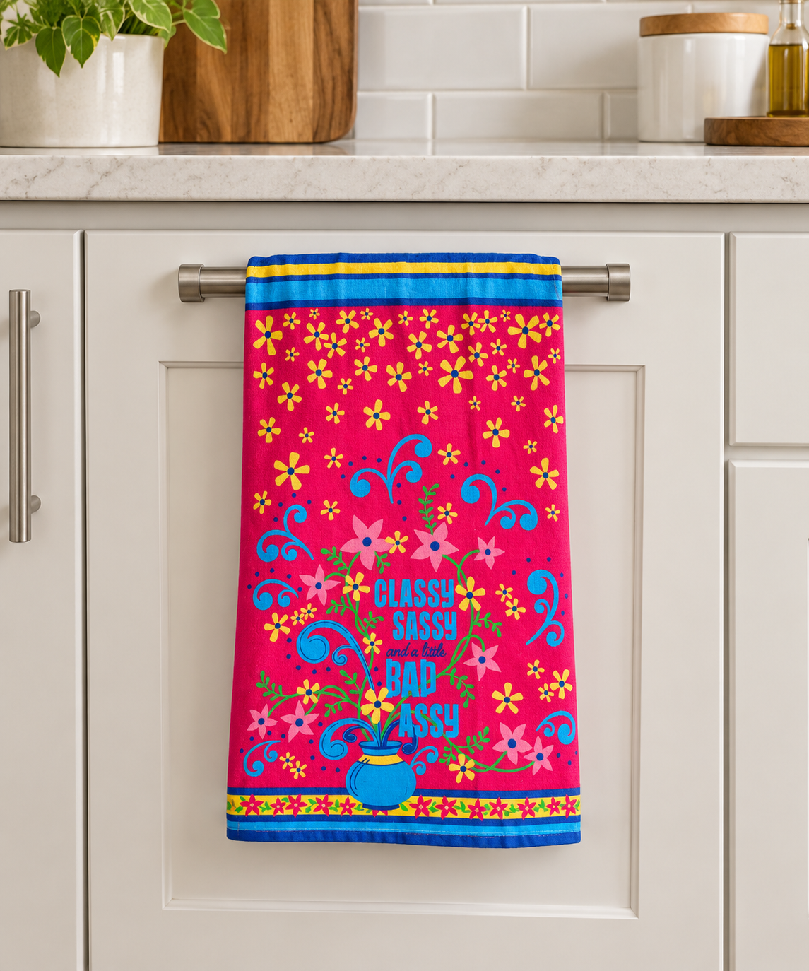 CLASSY SASSY And A LITTLE BAD ASSY Kitchen Tea Towel FABDAZ Brand