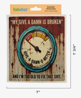 GETTING OLDER SAYINGS Set Of 3 Swedish Dishcloths Fabdaz Brand ‘MY GIVE A DAMN IS BROKEN & I’M TOO OLD TO FIX THAT SHIT’