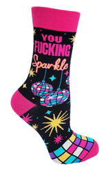 YOU FUCKING SPARKLE Ladies Socks Fabdaz Brand