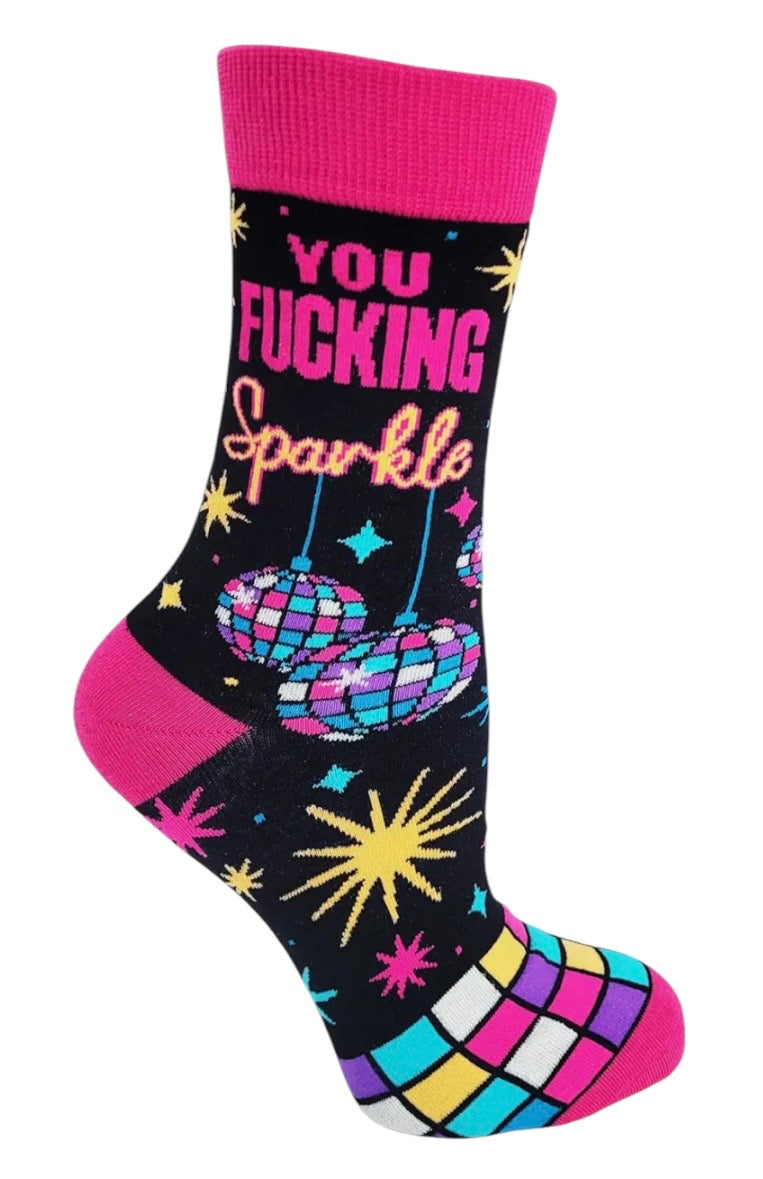 YOU FUCKING SPARKLE Ladies Socks Fabdaz Brand