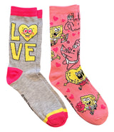 SPONGEBOB SQUAREPANTS Ladies 2 Pair Of VALENTINES DAY SOCKS ‘LOVE’