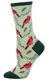 SOCKSMITH Brand Ladies RED CARDINAL BIRD Socks Birds All Over - Novelty Socks And Slippers
