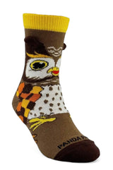 CUTE OWL With 3-D Ears Kids Unisex Socks By Sock Panda Brand - Novelty Socks And Slippers