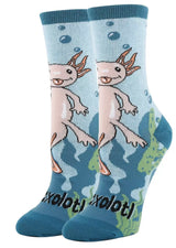 OOOH YEAH Brand Ladies AXOLOTL Socks ‘RELAXOLOTL’ - Novelty Socks And Slippers
