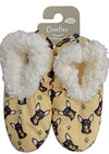 COMFIES BRAND Ladies CHIHUAHUA DOG (BLACK) Non-Skid Slippers - Novelty Socks for Less