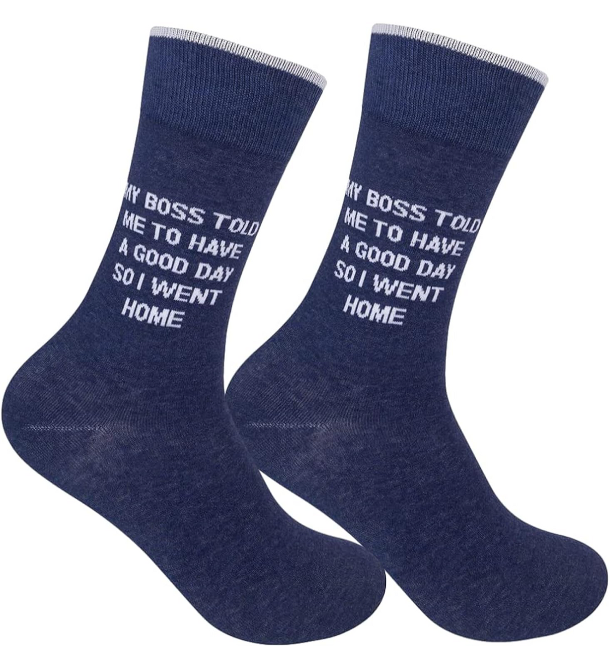 FUNATIC Brand Unisex Socks ‘MY BOSS TOLD ME TO HAVE A GOOD DAY SO I WENT HOME’ - Novelty Socks And Slippers