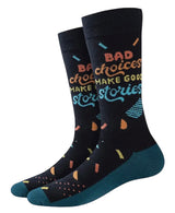 BAD CHOICES MAKE GOOD STORIES Men's Socks SOCK HARBOR Brand - Novelty Socks And Slippers