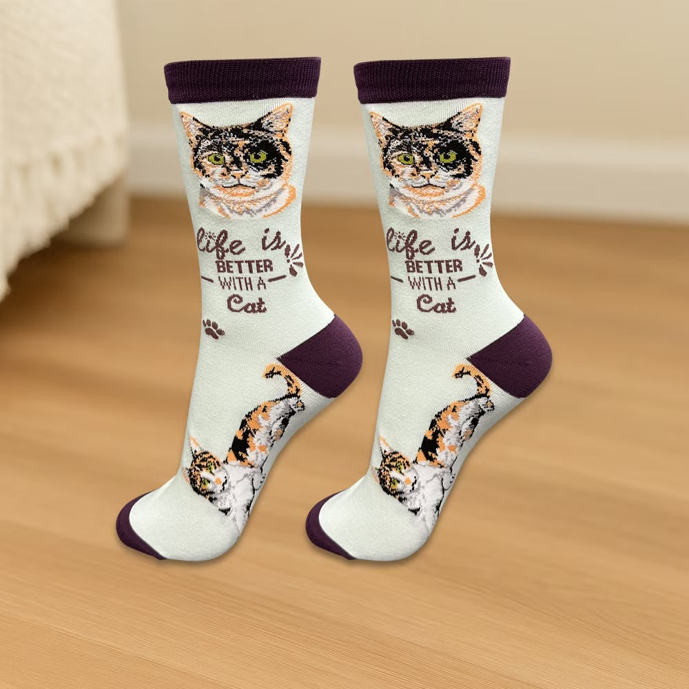 CALICO Cat Adult Unisex Socks By E&S Pets Choose Style