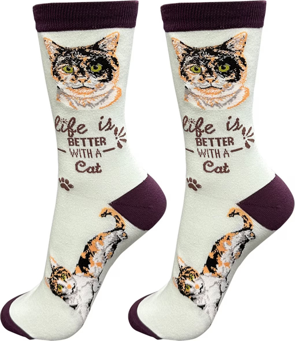 CALICO Cat Adult Unisex Socks By E&S Pets Choose Style